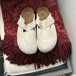 Birkenstock Boston Soft Footbed Clog in Antique White